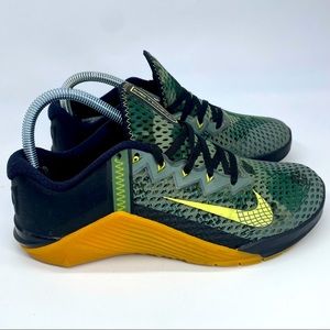 Nike Metcon 6 Limelight UNISEX Women 7.5 Men's 6 CK9388-032 Sneakers Shoes Camo